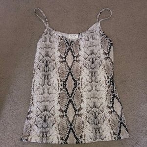 snakeskin print tank top